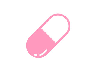 シンプル薬カプセルアイコン（ピンク）