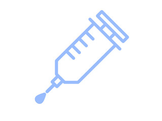 シンプル注射器アイコン（ブルー）