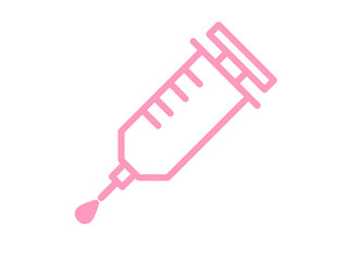 シンプル注射器アイコン（ピンク）