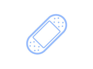 シンプル絆創膏アイコン（ブルー）