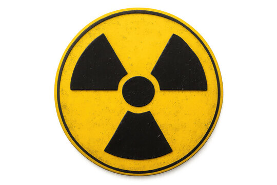 Radioactive warning sign glowing against transparent backdrop, highlighting potential nuclear danger and radiation hazard