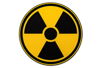 Radioactive warning symbol signaling nuclear hazard, glowing with ominous caution against transparent backdrop