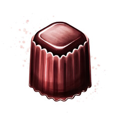 Watercolor minimalist chocolate poster with dripping effect