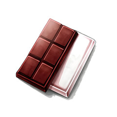 Watercolor vintage chocolate bar wrapper with hand-drawn details