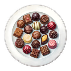 Watercolor dessert plate with chocolate variety