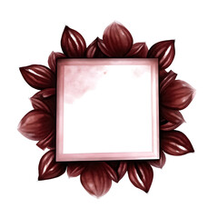 Watercolor square frame border with chocolate elements