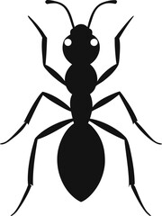 ant logo vector silhouette illustration, vector illustration of ant logo icon design, vector of a black silhouette ant, black ant silhouette 