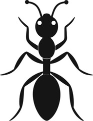ant logo vector silhouette illustration, vector illustration of ant logo icon design, vector of a black silhouette ant, black ant silhouette 