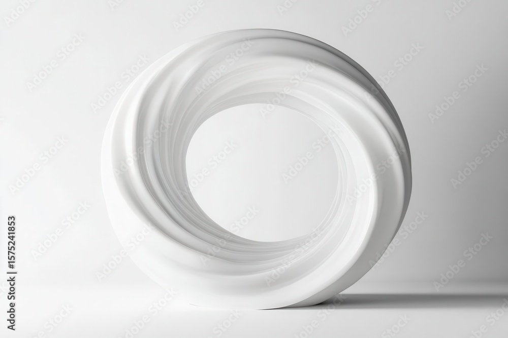 Poster view abstract white structure, twist design with circle shape and monochrome theme