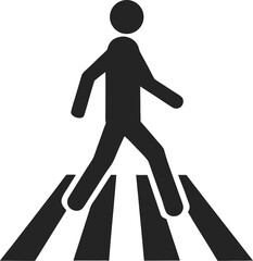 Zebra crossing. Vector icon isolated