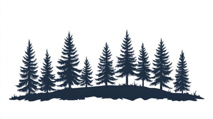 Obraz premium Silhouette of a forest landscape