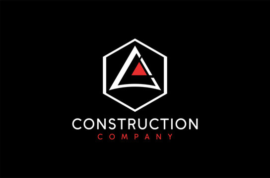 Modern logo for a construction company. Features a hexagon and triangle design. Vector illustration Original design, non AI generated. - Powered by Adobe