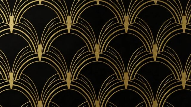 Elegant gold and black art deco pattern design