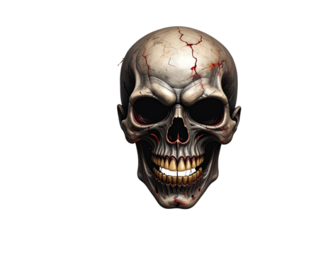 Firefly_ghoulish face isolated on a transparent background, generative a