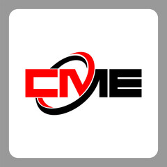 CME logo. CME letter. CME letter logo design. Initials CME logo linked with circle and uppercase monogram logo. Modern Red and Black Initials Logo for Corporate, CME typography for technology,