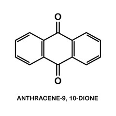 Fototapeta premium Chemical structure of Anthracene-9,10-dione (Antraquinone)