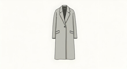 Stylish Gray Coat Design on White Background