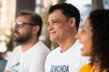 portrait of a happy man with family