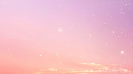 Celestial Dawn: An enchanting view of the dawn sky, showcasing a soft gradient of pink and lavender hues dotted with sparkling stars, evoking tranquility and serenity.