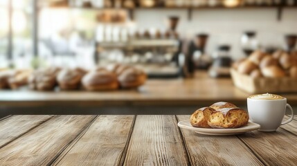 Bakery menu template, blank rustic design with a blurred background