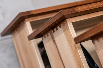 Close-Up Side Angle of Sleek Kitchen Drawers