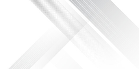 Abstract white and grey triangle overlay texture background. Modern elegant white gray banner background with creative design and shiny lines.Light gray striped abstract subtle vector background.