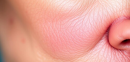 Close-up of mature skin texture, showcasing a flawless complexion, highlighting the effects of advanced skincare,   dermatology,  complexion