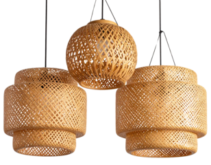 Firefly_3 Rattan ceiling lamps, Elegant Wicker Ceiling lamps, light bulb isolated on transpar  