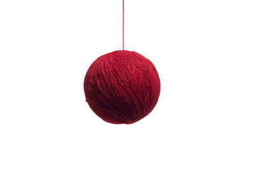 Red sphere hanging, abstract background