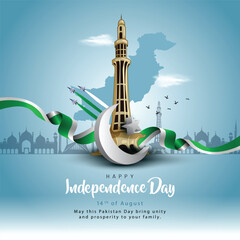 happy independence day Pakistan.14th August background. abstract vector illustration design