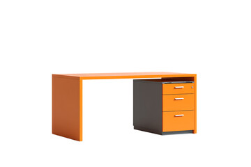 Modern orange and black computer desk with drawers