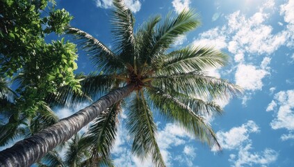 Obraz premium Palm trees under a vibrant sky