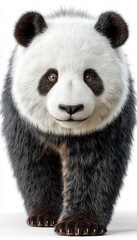 Pixelated Giant Panda Portrait Against White Background