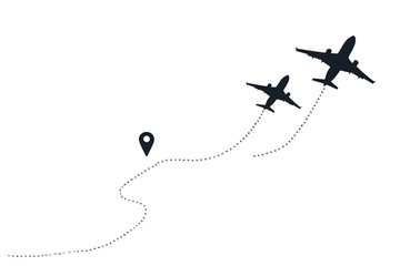 Airplane flight path illustration