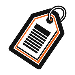 Price tag with lines and ring silhouette