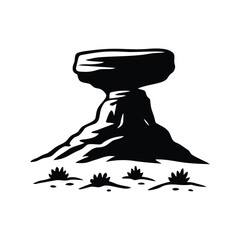 Desert Rock Peak Silhouette Icon