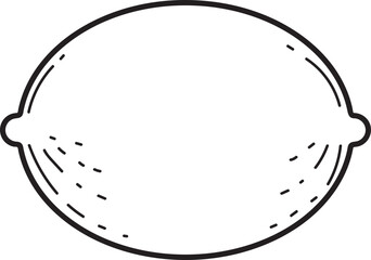 Hand-drawn Line Art Illustration of Lemon