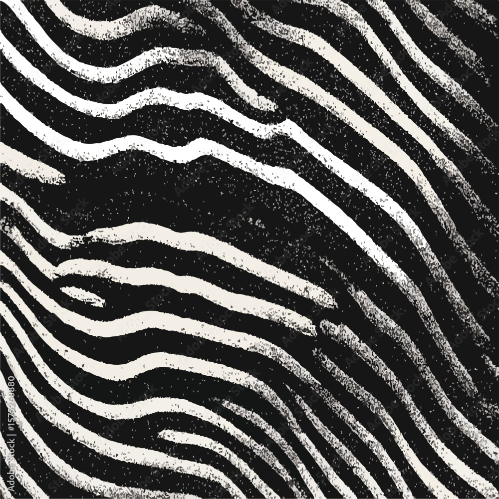 Poster abstract monochrome image featuring wavy lines and a textured grainy black and white pattern