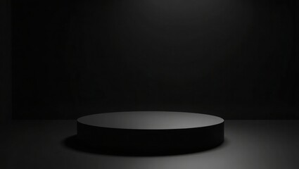 Dark Grey Circular Platform Minimalist Studio Background