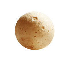 3D Moon Shape on Blank Background, PNG Format
