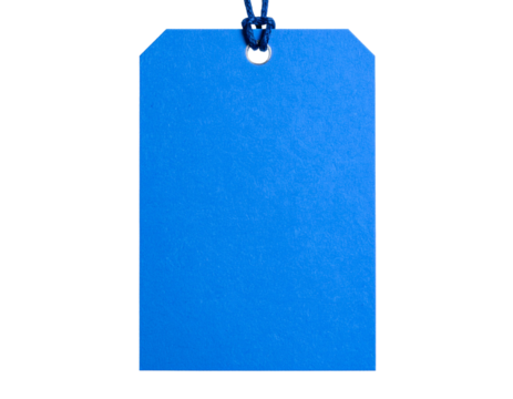 Blue kraft paper tag Isolated on Transparent or White Background - Powered by Adobe