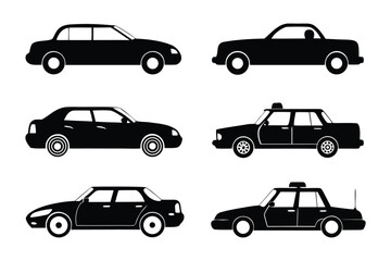 Automobile Collection: A diverse compilation of sleek silhouettes showcases a spectrum of car designs, symbolizing the elegance, innovation, and utility of transportation.