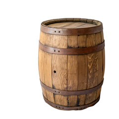 Obraz premium Aged Wooden Barrel isolated on transparent baackground