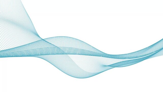 Beautiful flowing lines of blue on white background