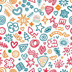 Abstract colorful doodle pattern (1)