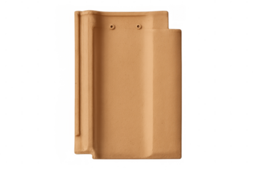 Weathered clay roof tile with nail perforations, transparently backed for seamless architectural design integration