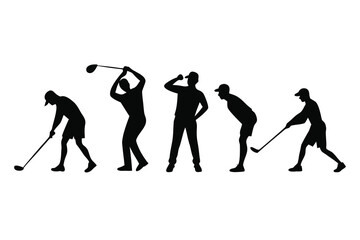 Golf Swing Sequence Mastering the Perfect Golf Shot Silhouette Illustration