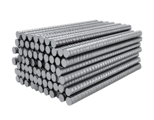 Reinforcement steel bar Steel building armature 3d illustration Isolated on Transparent or White Background