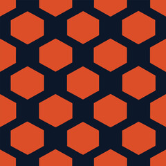 a hexagonal pattern with orange and black.