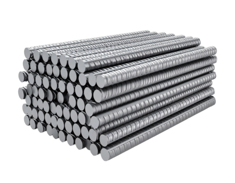 Reinforcement steel bar Steel building armature 3d illustration Isolated on Transparent or White Background